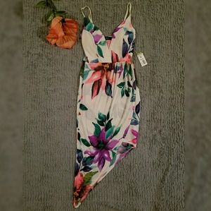 Floral Plunge Mini Dress